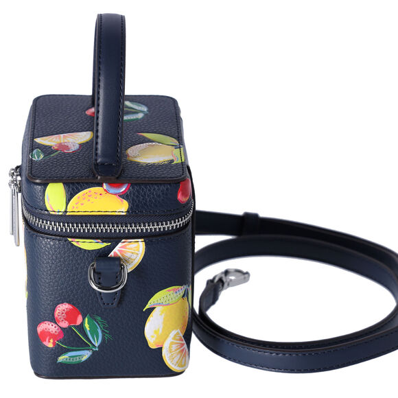 Michael Kors Sandrine Small Sequined Lemon Print Crossbody Bag Vanity Case - Picture 2 of 5